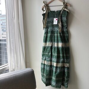 NWT 🌼 Floral Smocked Cotton Maxi Dress by Aureum